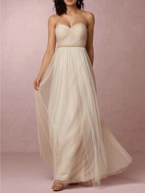 Jenny Yoo Annabelle Strapless Convertible Ivory/White Tulle Gown